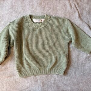 Zara Sage Green Crew Neck Sweater